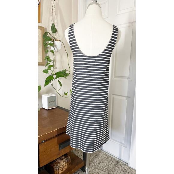 Madewell Striped Mini Slip Dress Tan/Black/White Size Small - Picture 7 of 9